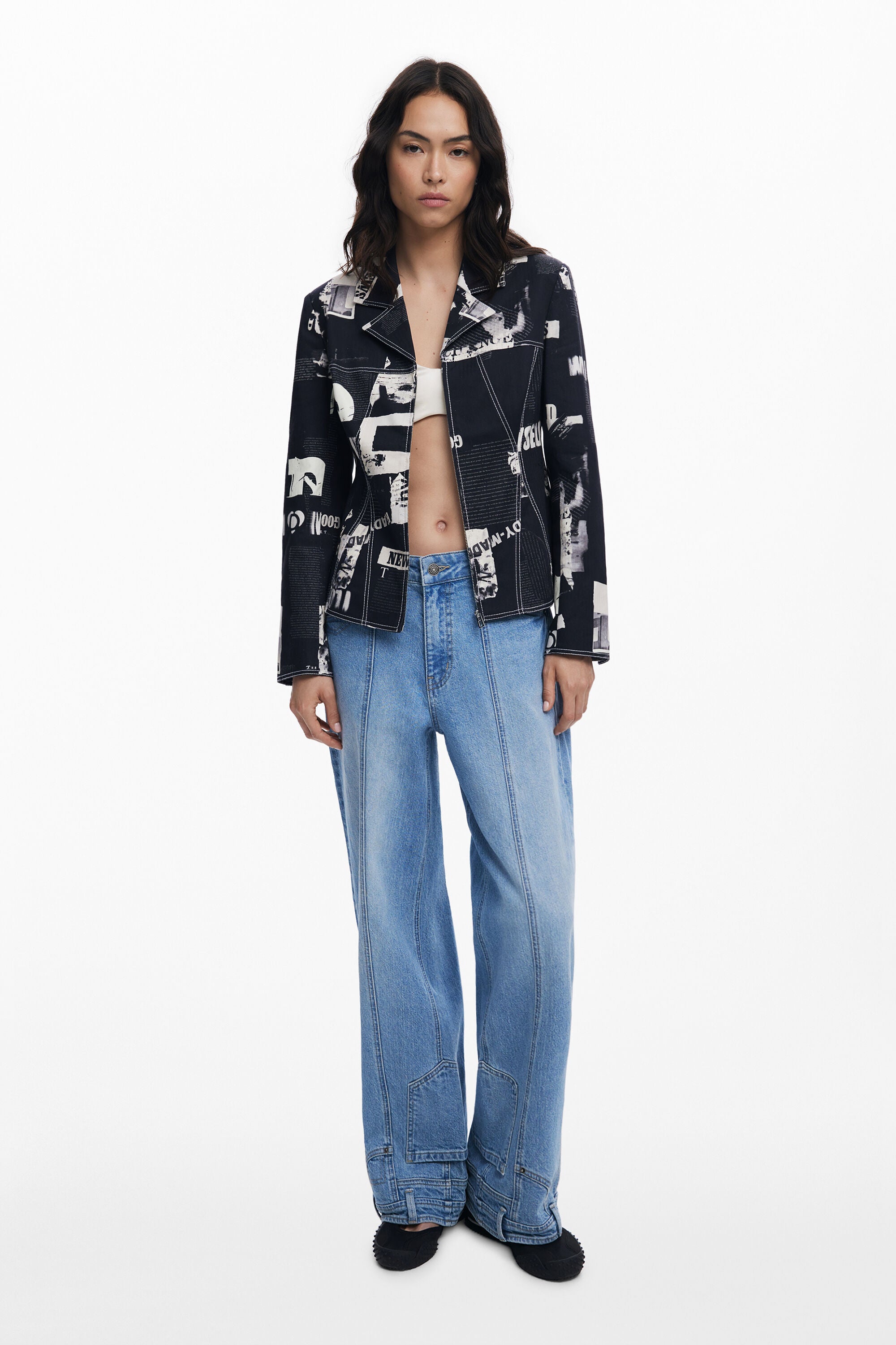Newspaper Blazer, Black
