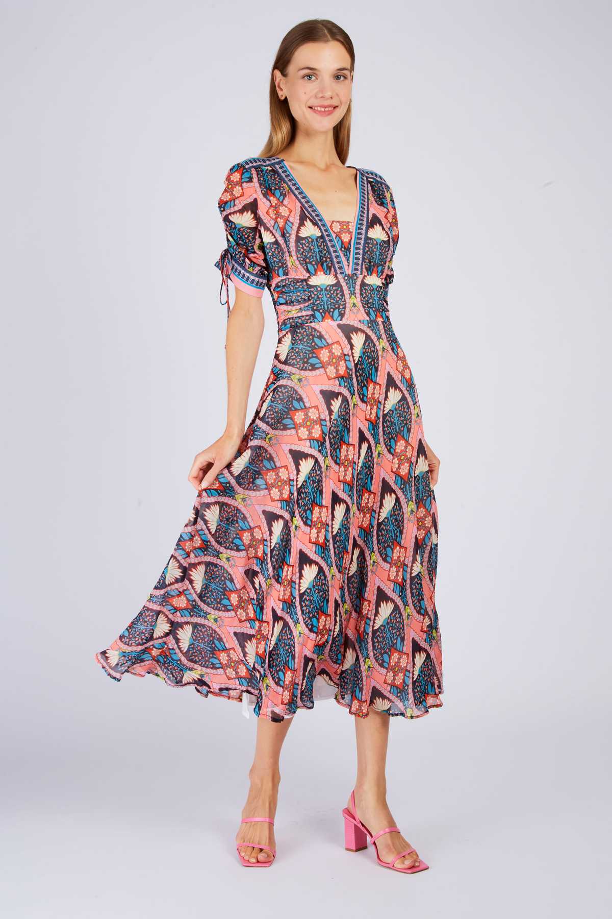 Paquerette Dress, Navy/Pink