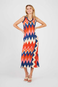 Priscia knit Dress, Coral Multi