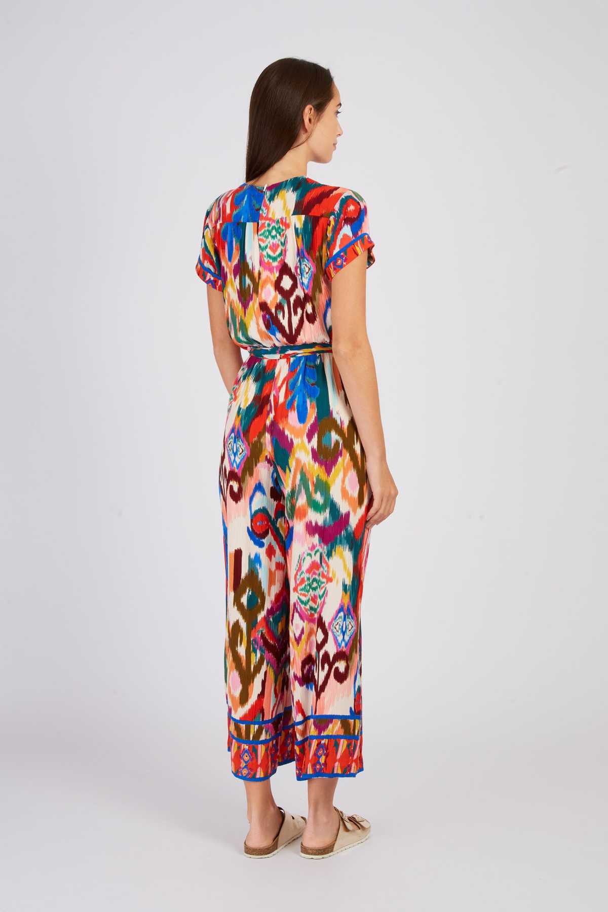 Yannette Jumpsuit, Red/Ecry