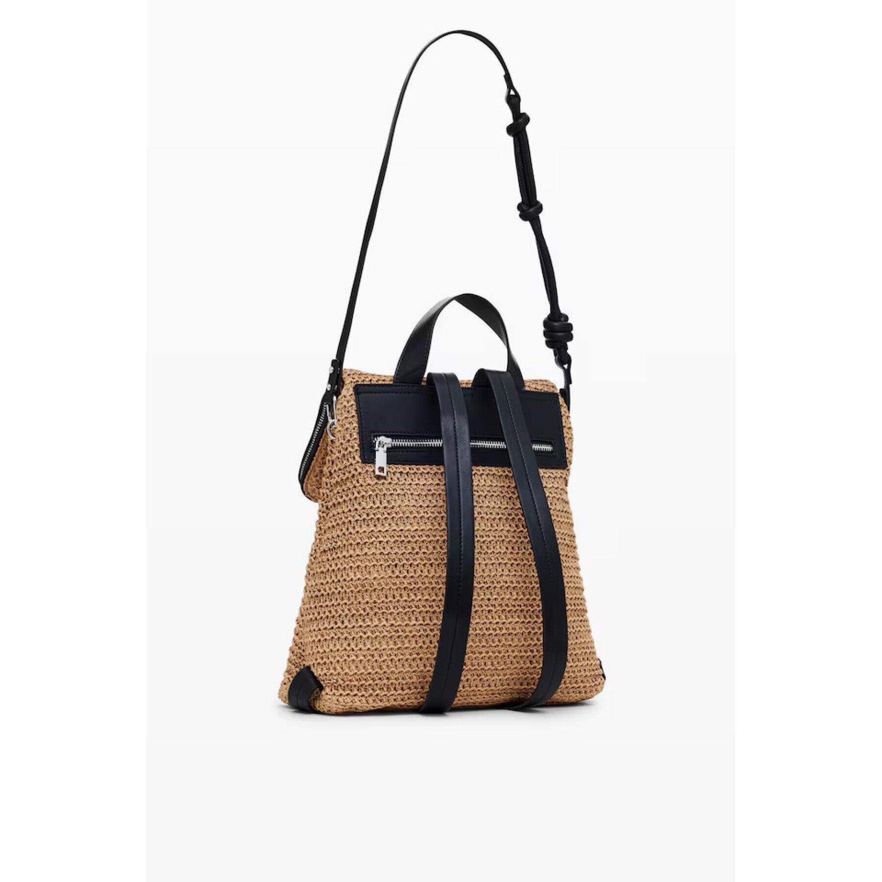 Half Logo Raffia Hampton Bag