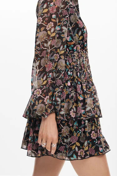 Sandalo Tiered  Dress-  Autumn Floral