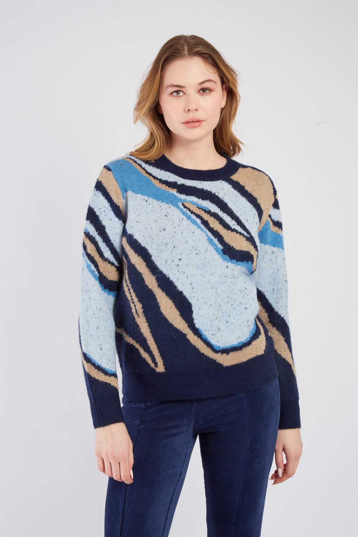 Jacquard Sweater - Blue