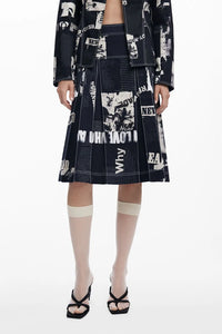 Newspaper Pleated Skirt