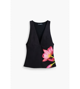 Fobos Top Black Floral