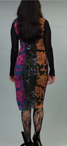 Floral stripe Mesh Dress