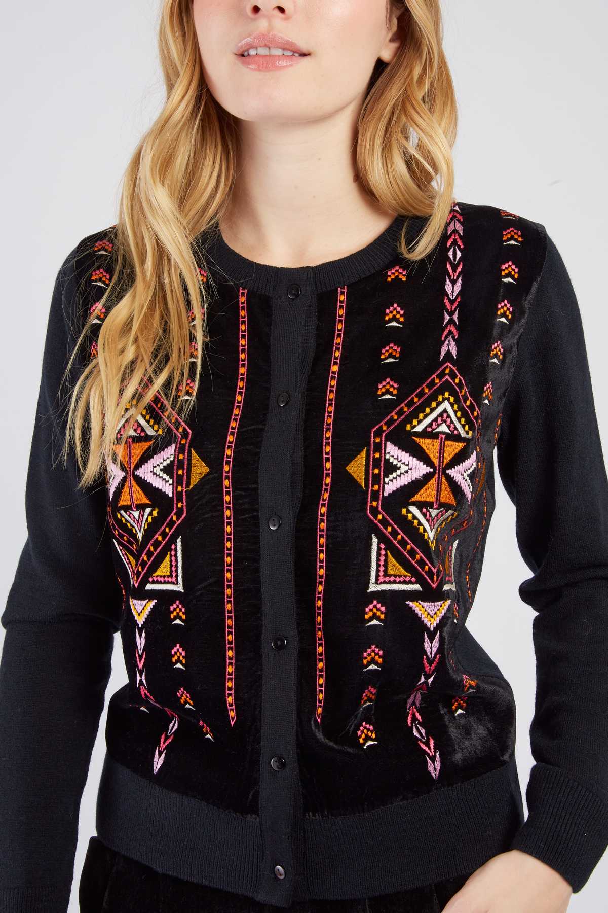 Belladone Cardigan, Black Floral