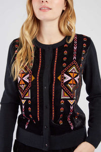Belladone Cardigan, Black Floral
