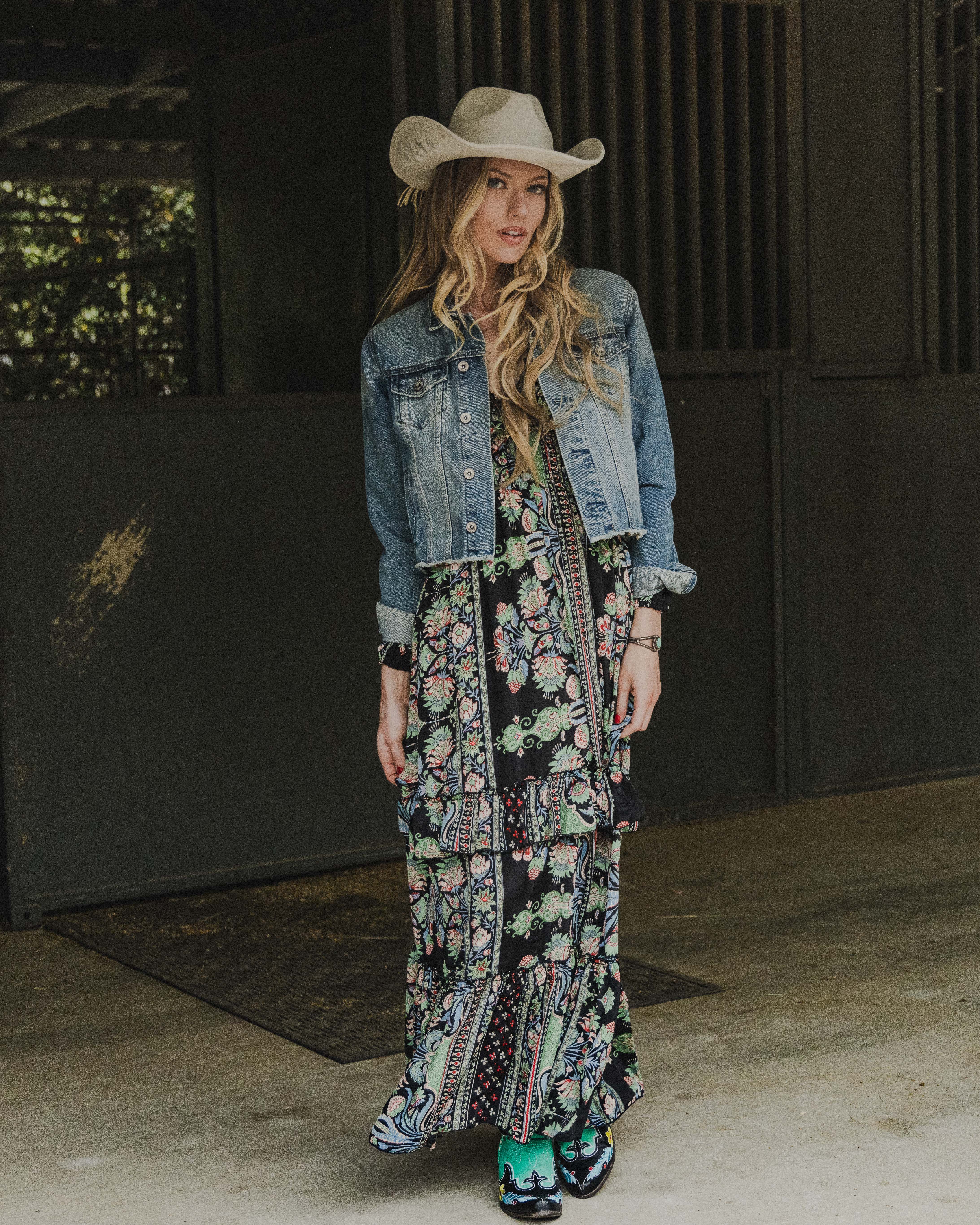 Boho Maxi Dress- Blk Paisley