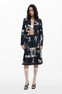 Newspaper Pleated Skirt