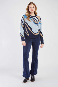 Jacquard Sweater - Blue
