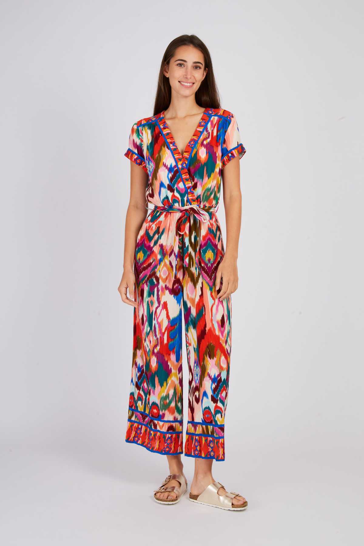 Yannette Jumpsuit, Red/Ecry