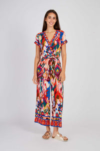 Yannette Jumpsuit, Red/Ecry