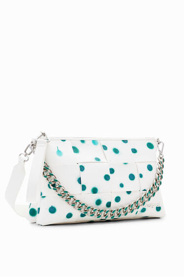 Woven Droplets Crossbody - White