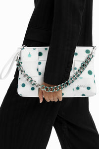 Woven Droplets Crossbody - White