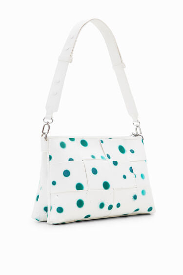 Woven Droplets Crossbody - White