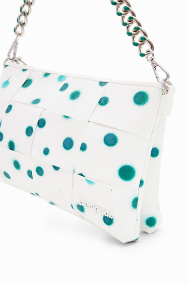 Woven Droplets Crossbody - White