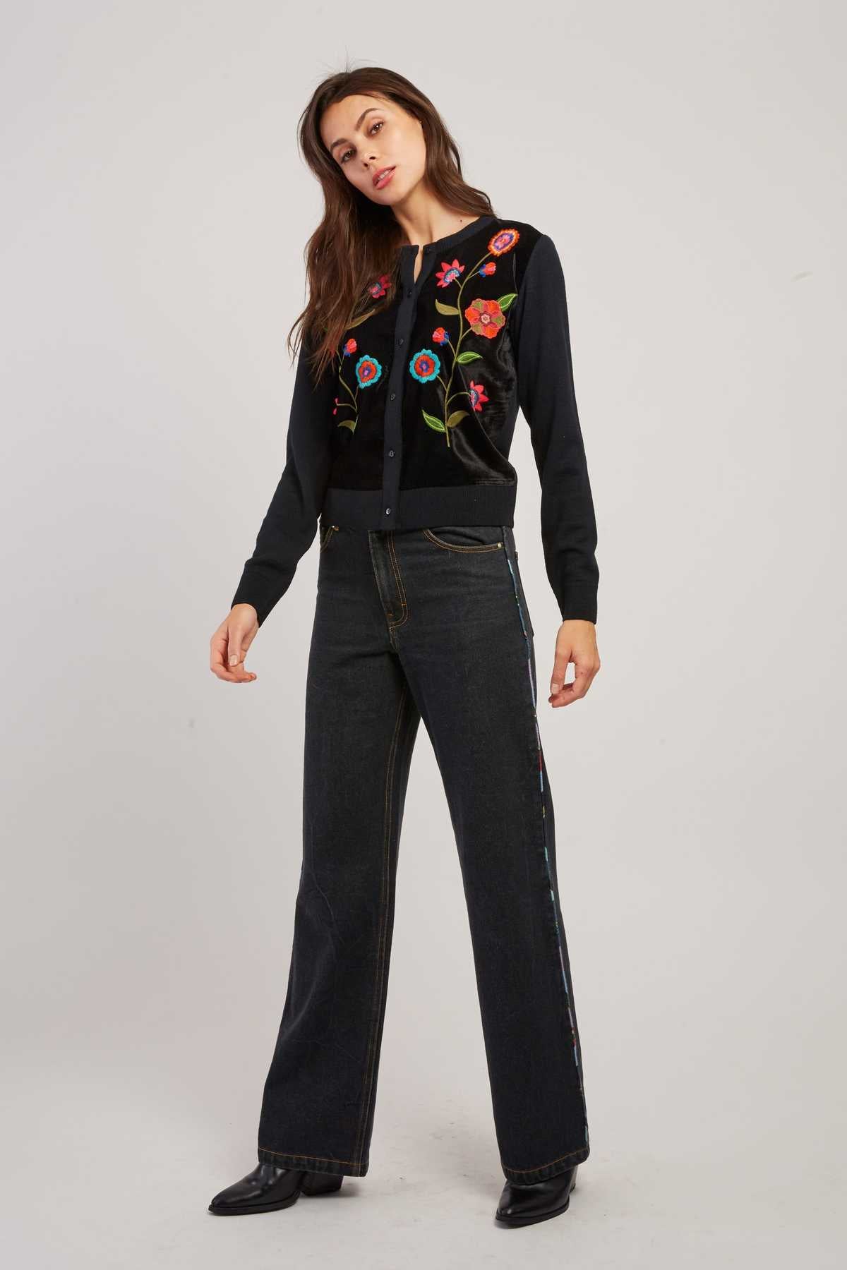 Delphine Embroidered Cardigan