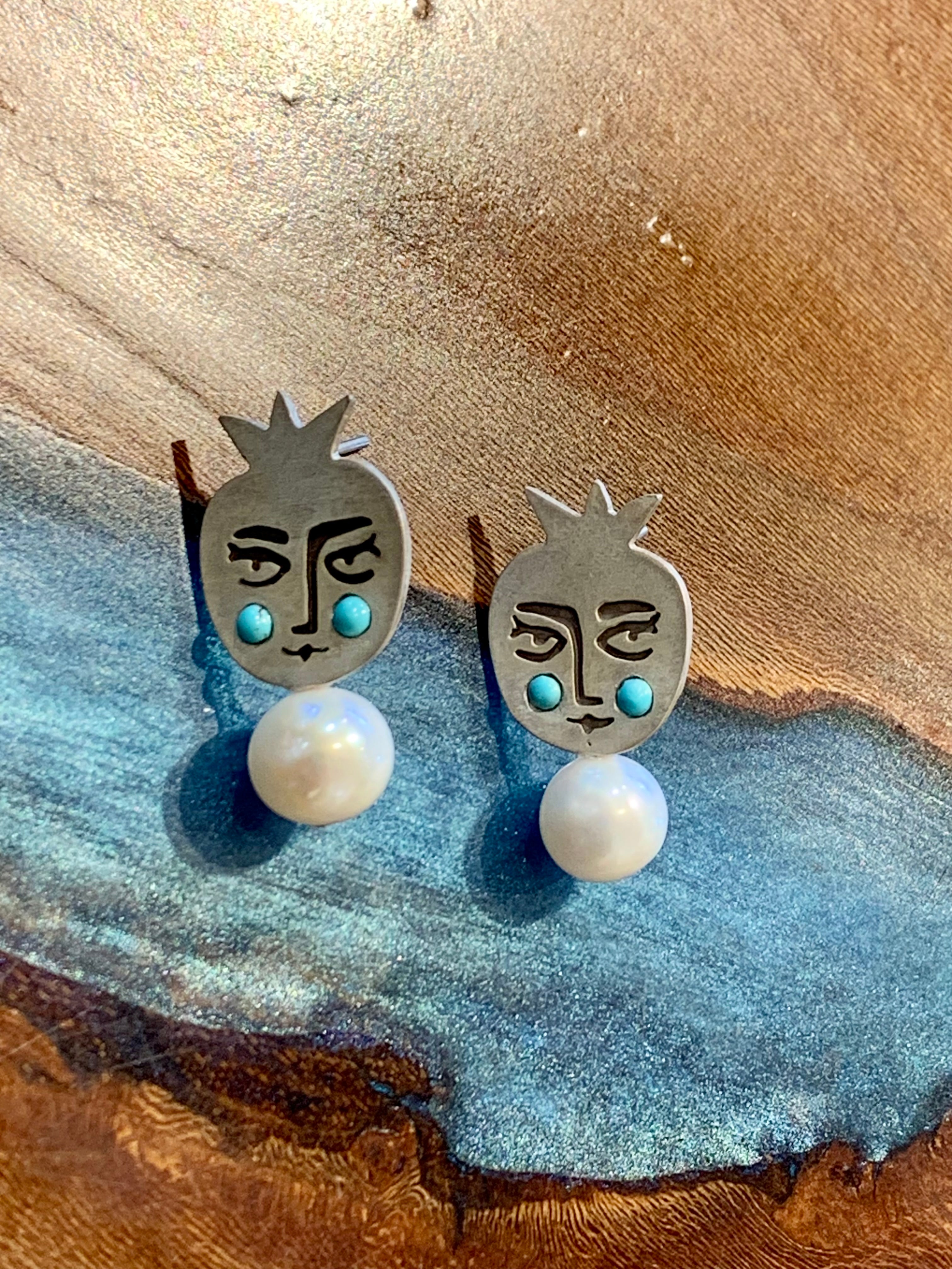 Pomegranate Face Earrings