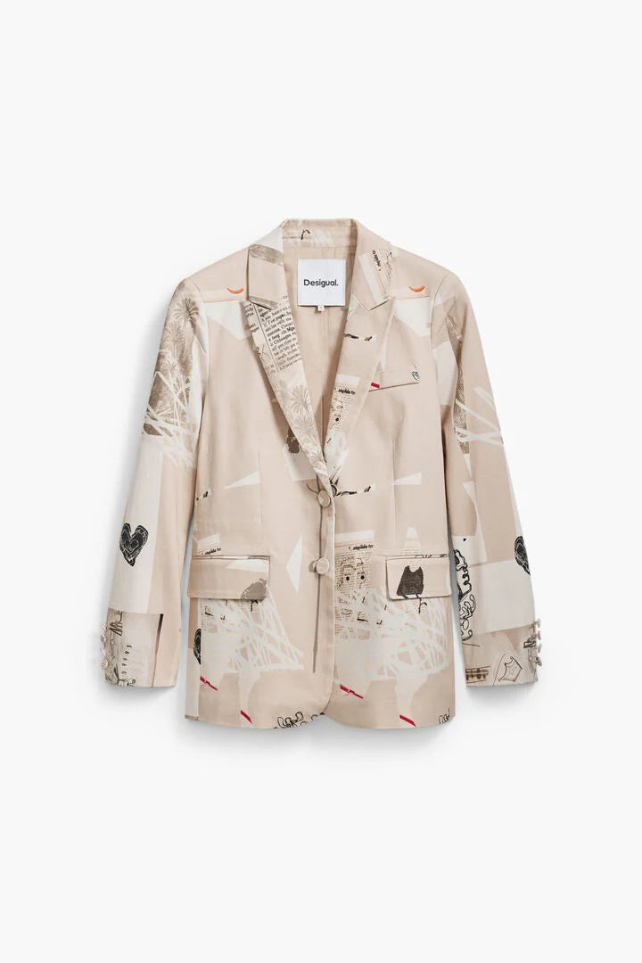 News Paper Collage Blazer