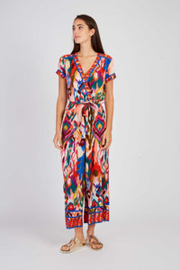 Yannette Jumpsuit, Red/Ecry
