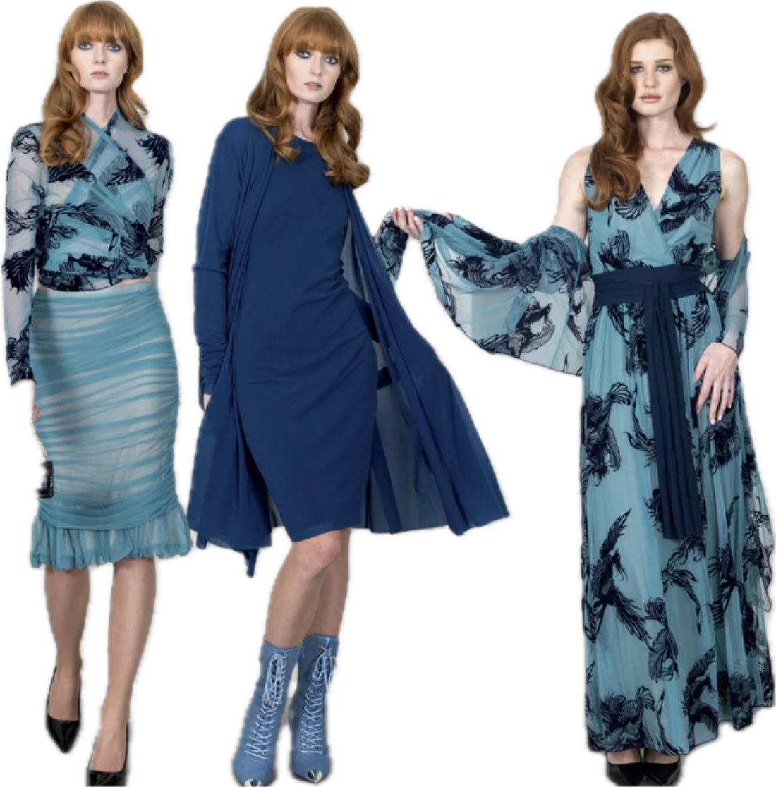 Long Sleeveless Mesh Coverup, Floral Teal