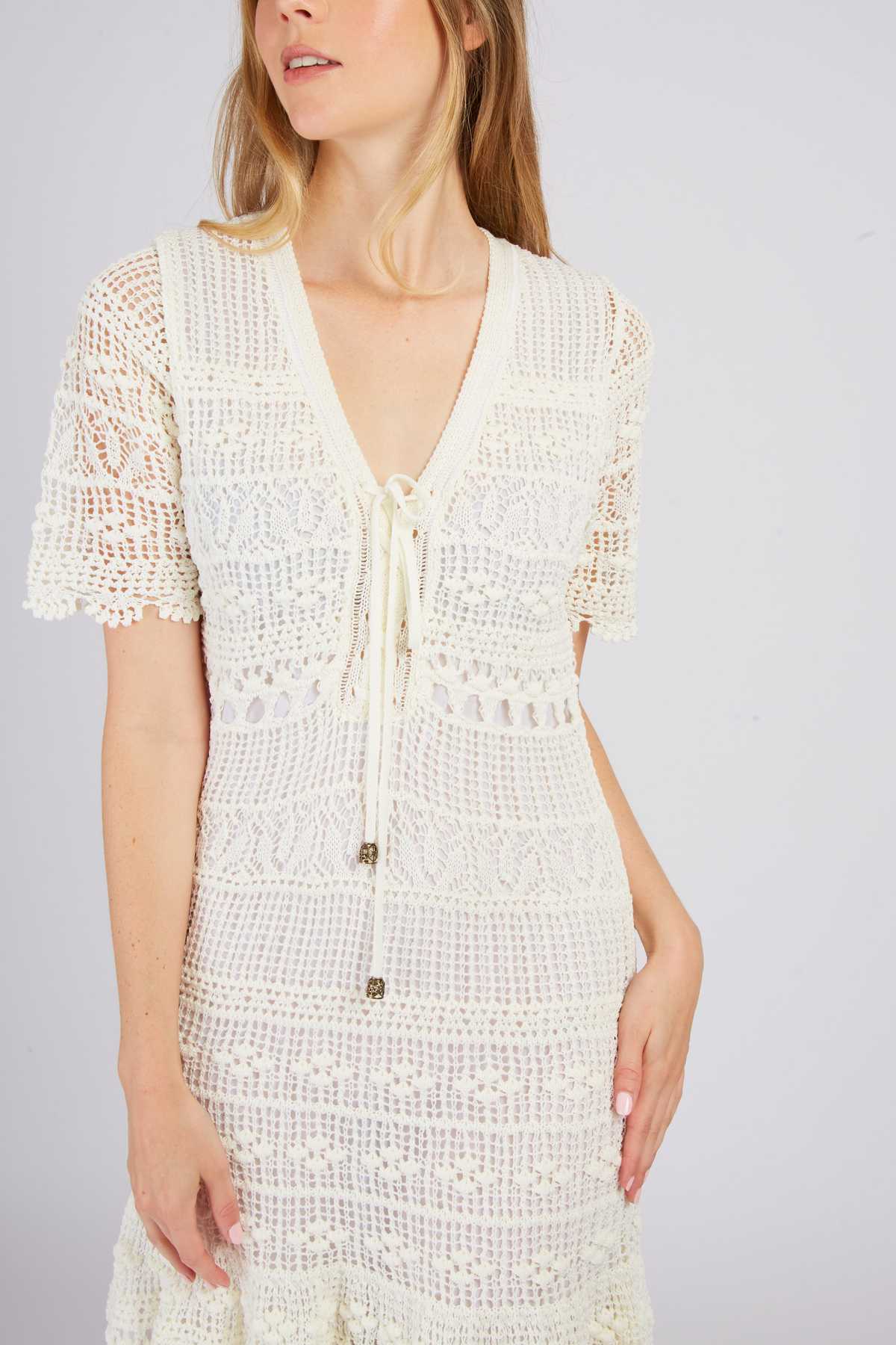 Xiamen Crochet Dress Ecru