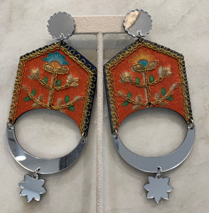 Mirrored Earrings, Orange