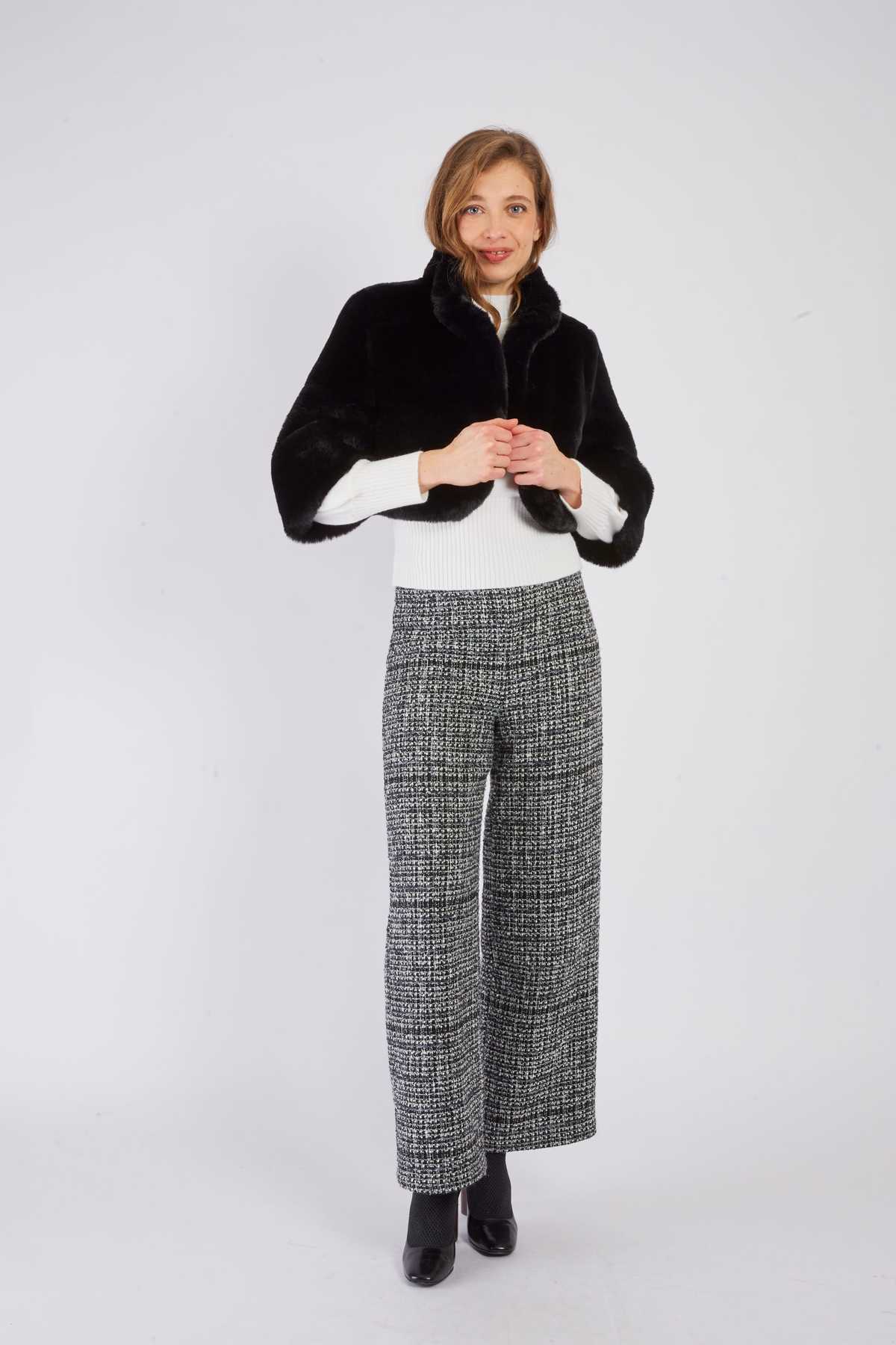 Retro Faux Fur Jacket, Black