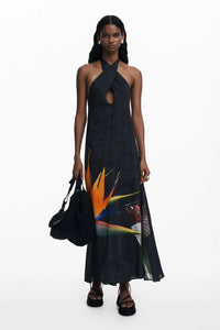 Colibri Halter Dress Black
