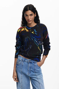 Butterfly Sweater, Black Multi