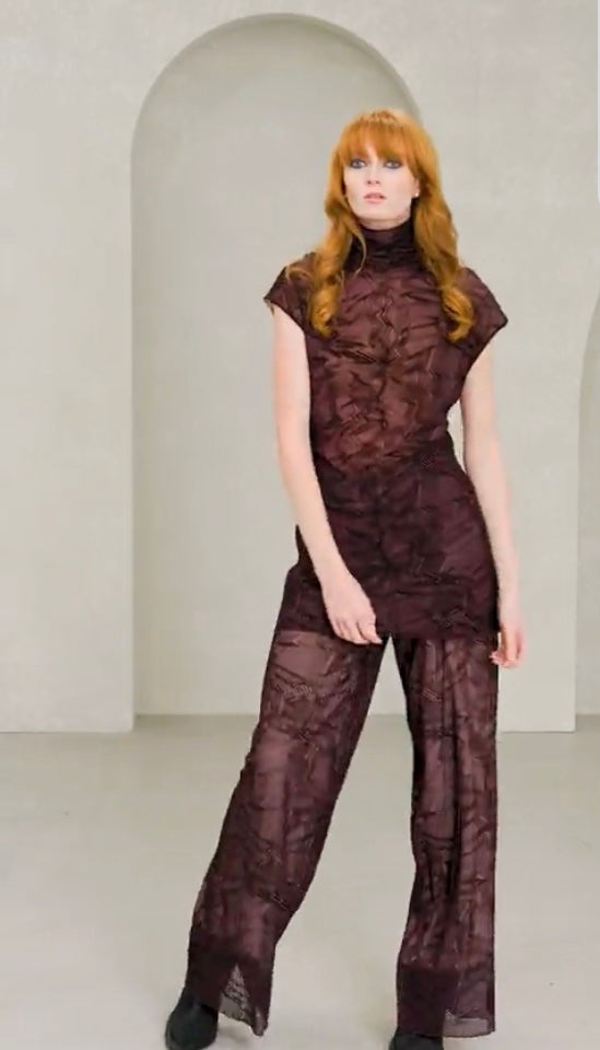 Turtle Neck Velvet Top