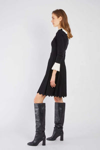 Carine Dress, Black/Off White
