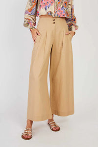 Dafina Linen Pants Beige