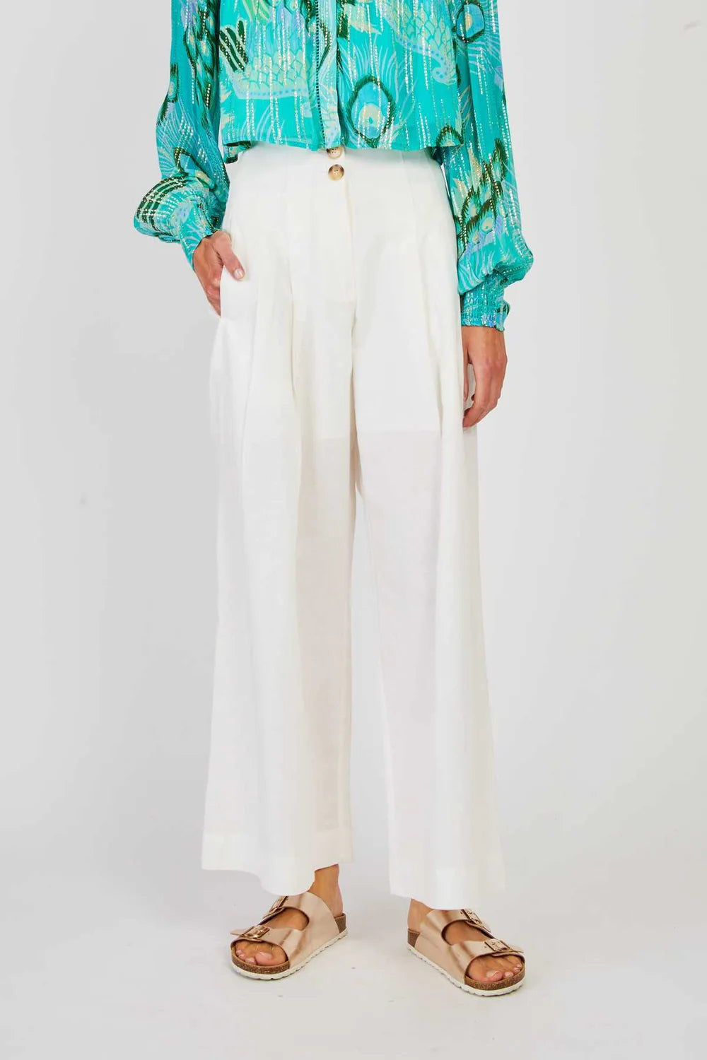 Daisy Linen Pants White