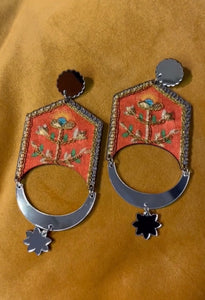 Mirrored Earrings, Orange