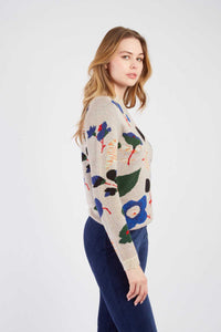 Adalisa Jacquard Sweater-Taupe