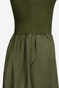 Mock Neck Sleeveless Dress, Olive