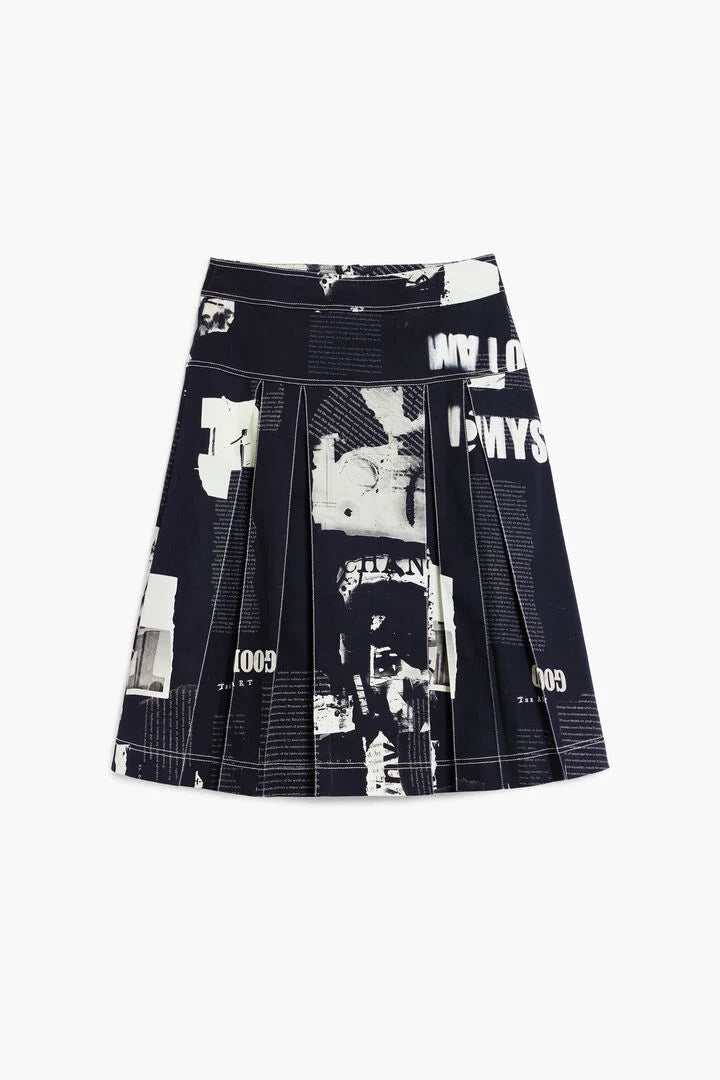 Newspaper Pleated Skirt