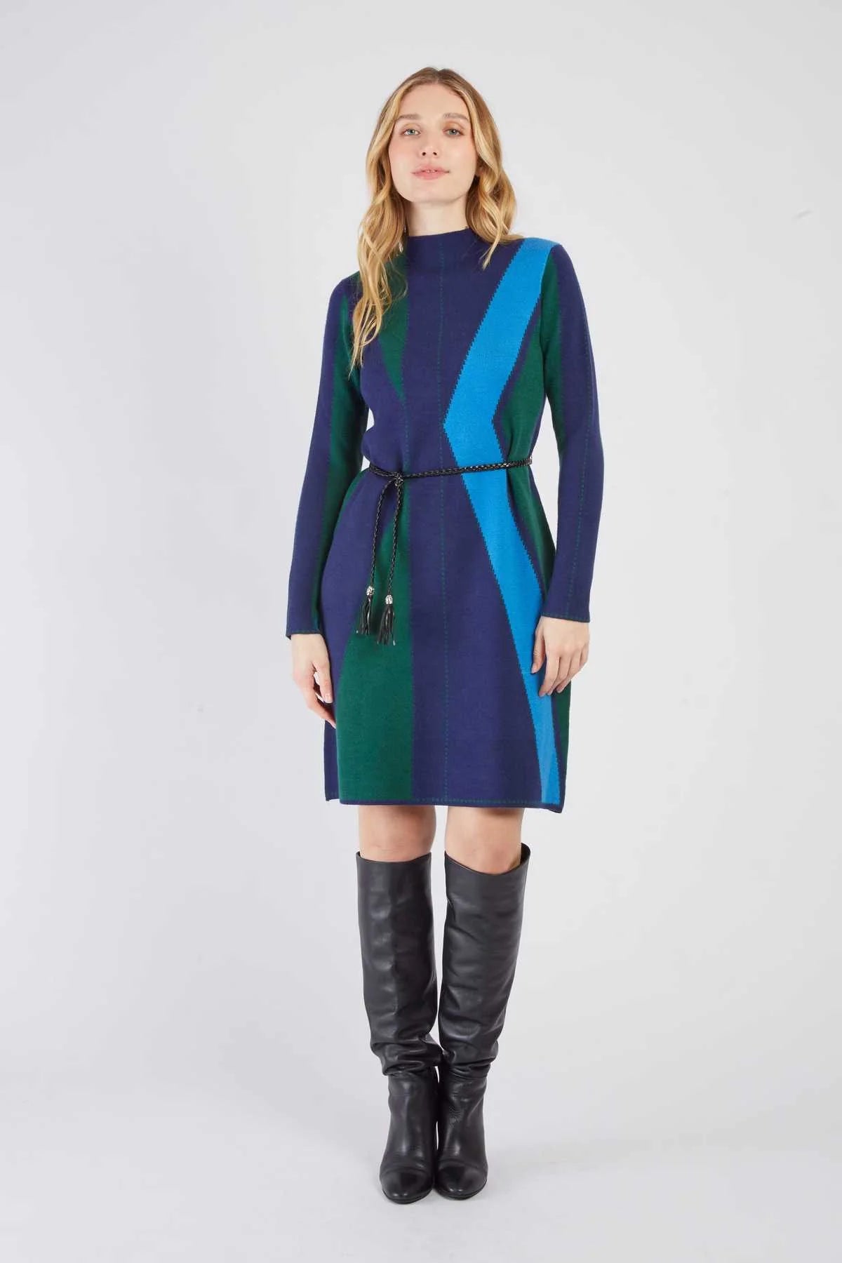 Camille Dress, Blue Combo