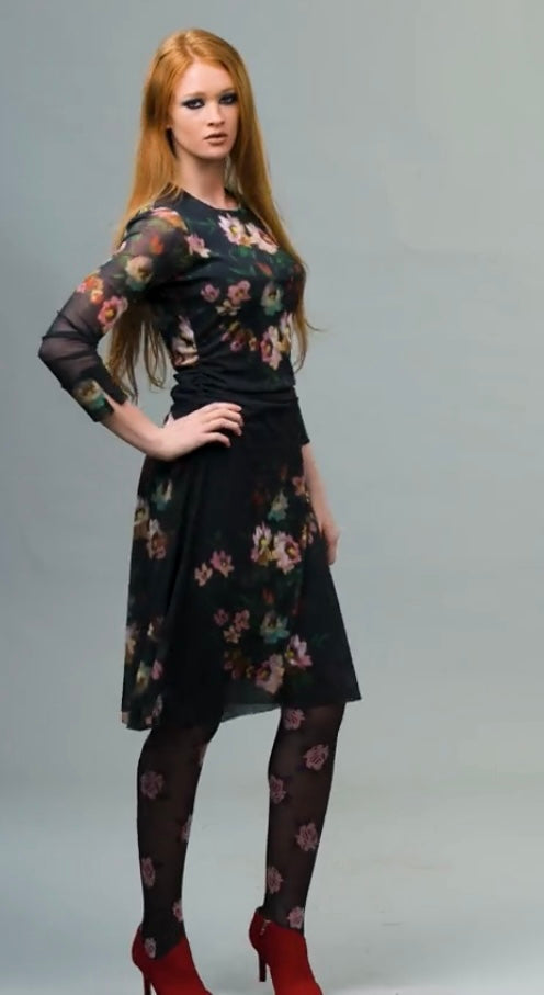 Alice Print Dress, Black