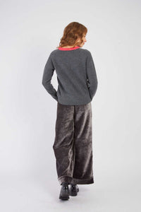 Adelita Sweater, Gray/Pink
