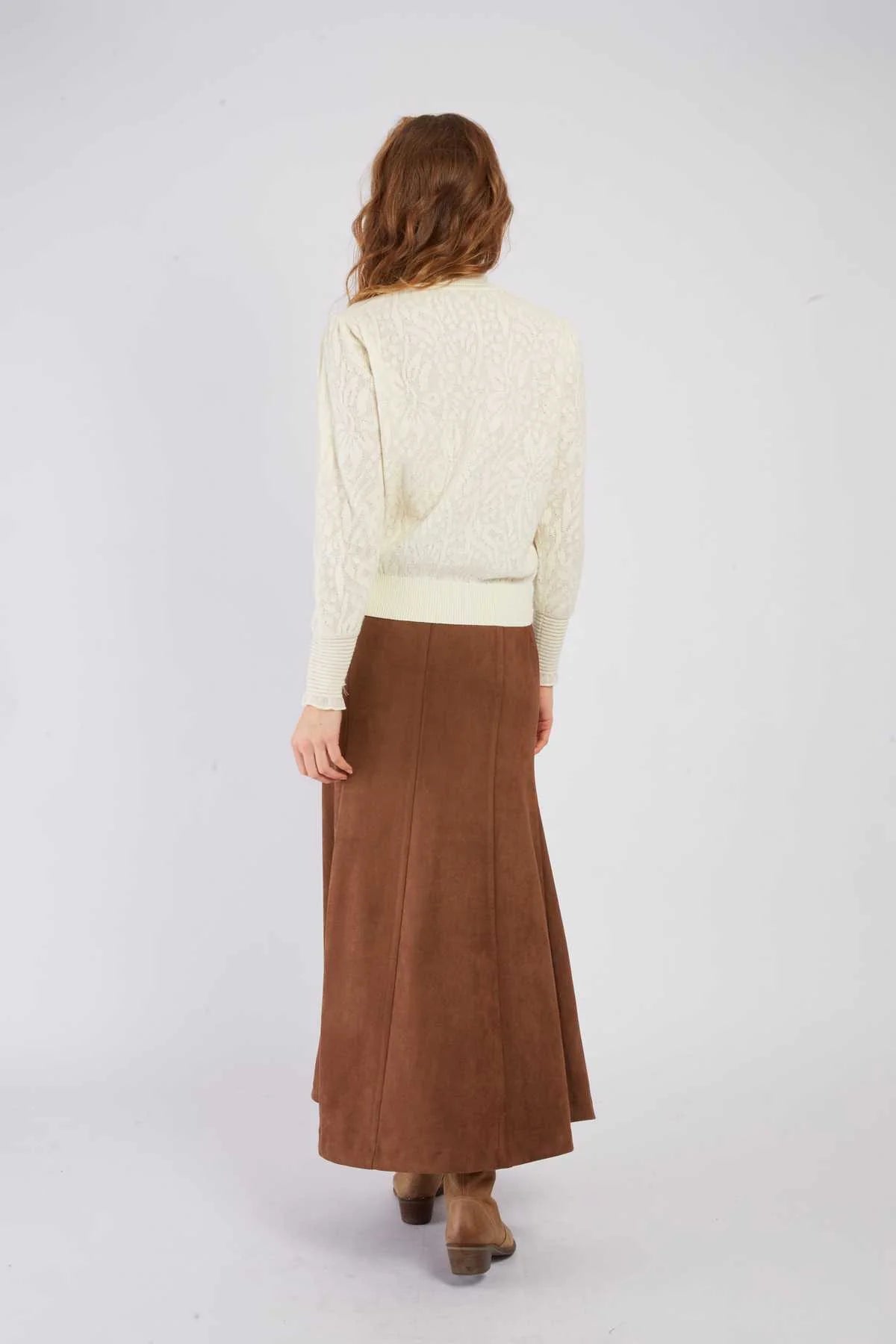 Juliana Button Skirt- Camel