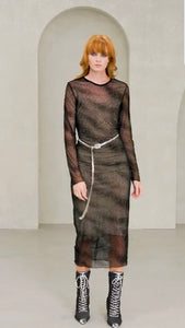 Long Velvet Burnout Dress