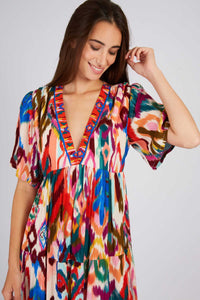Paddy Dress - Red/ Ecru