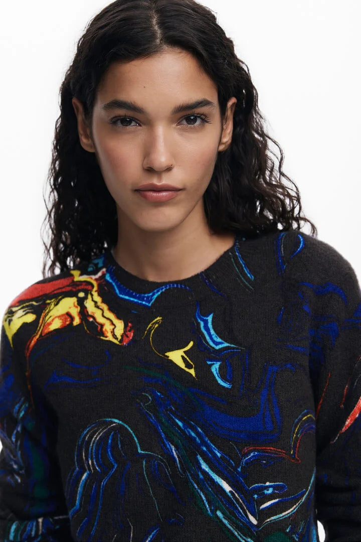 Butterfly Sweater, Black Multi