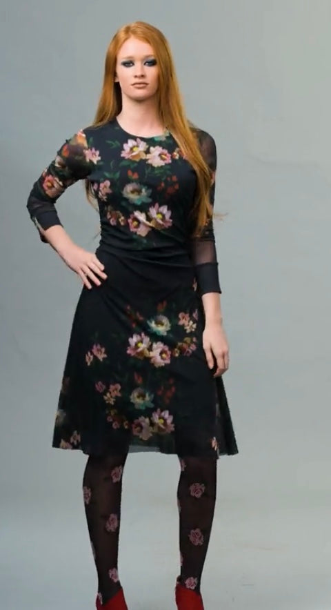 Alice Print Dress, Black