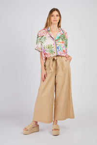 Dafina Linen Pants Beige