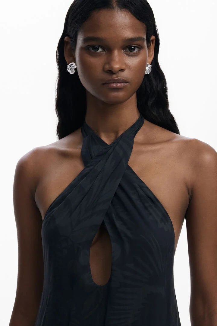 Colibri Halter Dress Black