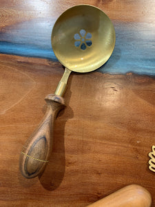 Nut Serving Spoon w/Wood Handle